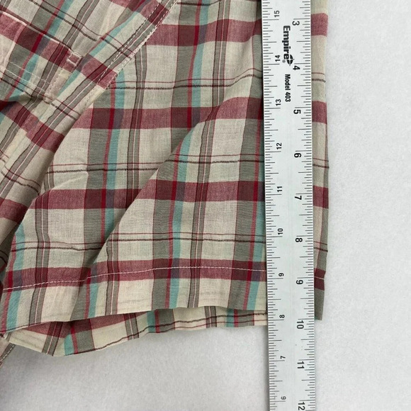Toad & Co Button-Up Shirt Men's Sz L Red Beige Plaid Collared Chest Pocket - Picture 4 of 12